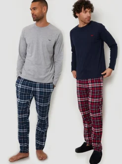 Threadbare - Set van 2 lange ruit pyjama's