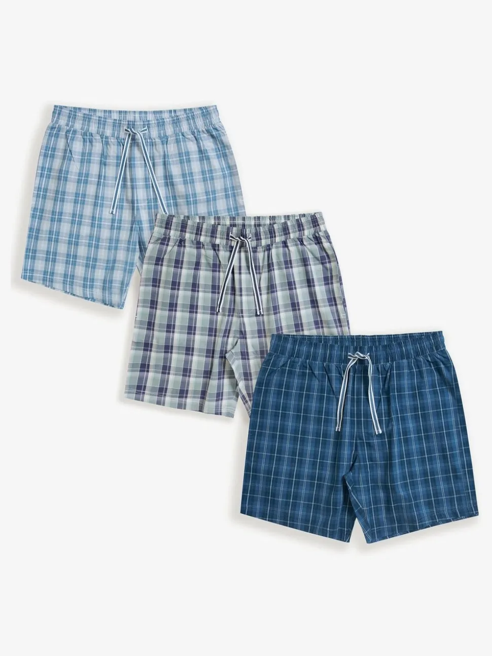 Threadbare Check 100% Cotton Lounge Shorts 3 Pack