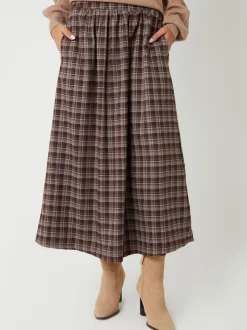 Threadbare Check Pull On Midaxi Skirt