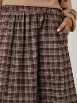 Threadbare Check Pull On Midaxi Skirt