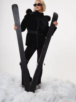 Threadbare High Shine Belted Parka Ski Jacket