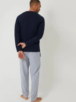 Threadbare Long Sleeve Top & Stripe Joggers Pyjamas Set