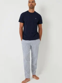 Threadbare Short Sleeve Top & Stripe Trousers Pyjamas Set