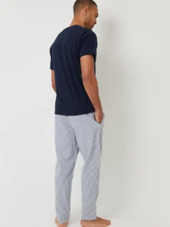 Threadbare Short Sleeve Top & Stripe Trousers Pyjamas Set