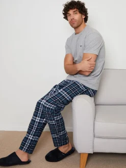 Threadbare Short Sleeve T-Shirt & Check Trousers Pyjamas Set 2 Pack