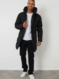 Threadbare Showerproof Longline Hooded Puffer Coat