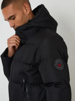 Threadbare Showerproof Longline Hooded Puffer Coat