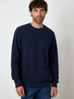 Threadbare Textured Crew Neck Sweatshirt