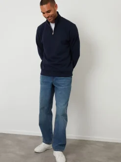 Threadbare Textured Quarter Zip Sweatshirt