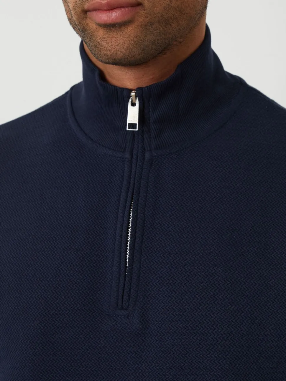 Threadbare Textured Quarter Zip Sweatshirt