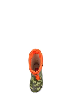 ToeZone - Oranje regenlaarzen met camouflageprint en gestrikte bovenkant