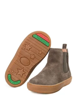 ToeZone River Bruin suède leren Boots met kruisje en rits voor Jongens