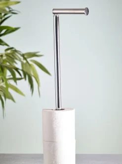 Toiletrolhouder met roterende bovenkant
