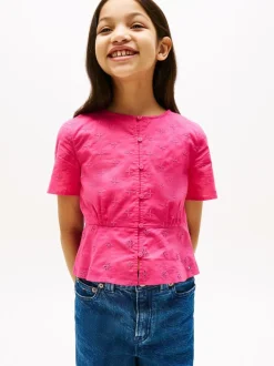Tommy Hilfiger Broderie Anglaise Short Sleeve Blouse