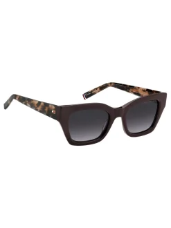 Tommy Hilfiger Cat Eye Sunglasses in Burgundy and Pink Havana