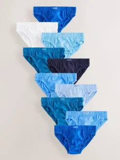 Tonaal blauw - 100% katoenen slip verpakking van 10 (1,5 - 16 jr)