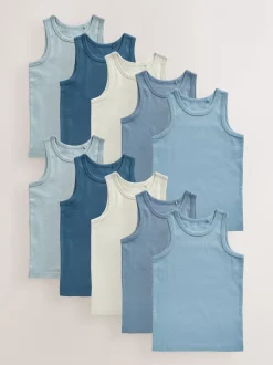 Tonaal blauw - Katoenen hemdjes 10 stuks (1,5-16jr)