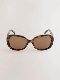 Tortoise bruin - Square Wrap Sunglasses