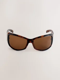 Tortoise bruin - Wrap Around Sunglasses