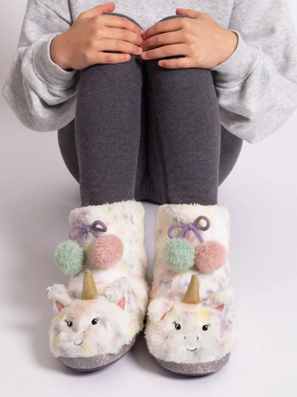 Totes Eenhoorn pantoffellaarsjes van imitatiebont voor kinderen