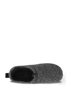Totes Isotoner Mens Felt Full Back Slippers With Pull Toggle