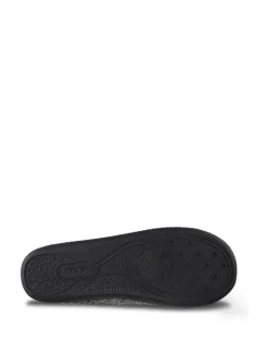 Totes Isotoner Mens Felt Full Back Slippers With Pull Toggle