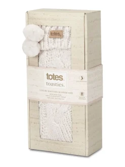 Totes Toasties Ladies Luxury Chunky Knit Slipper Socks