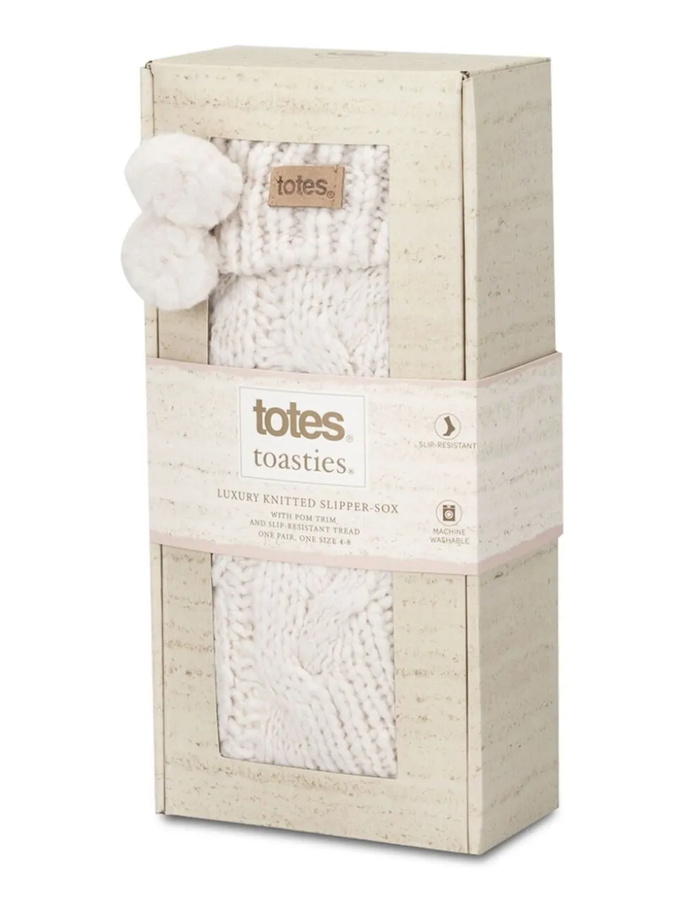 Totes Toasties Ladies Luxury Chunky Knit Slipper Socks