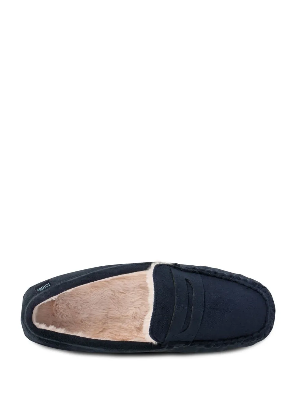 Totes Toasties Mens Suedette Moccasin Slippers With Faux Fur Lining