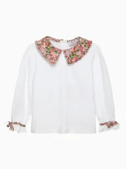 Trotters London Red Hedgerow Pie Crust Jersey Blouse