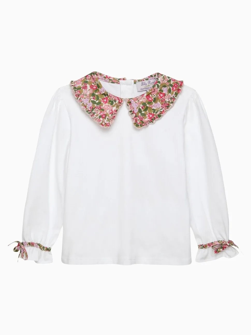 Trotters London Red Hedgerow Pie Crust Jersey Blouse