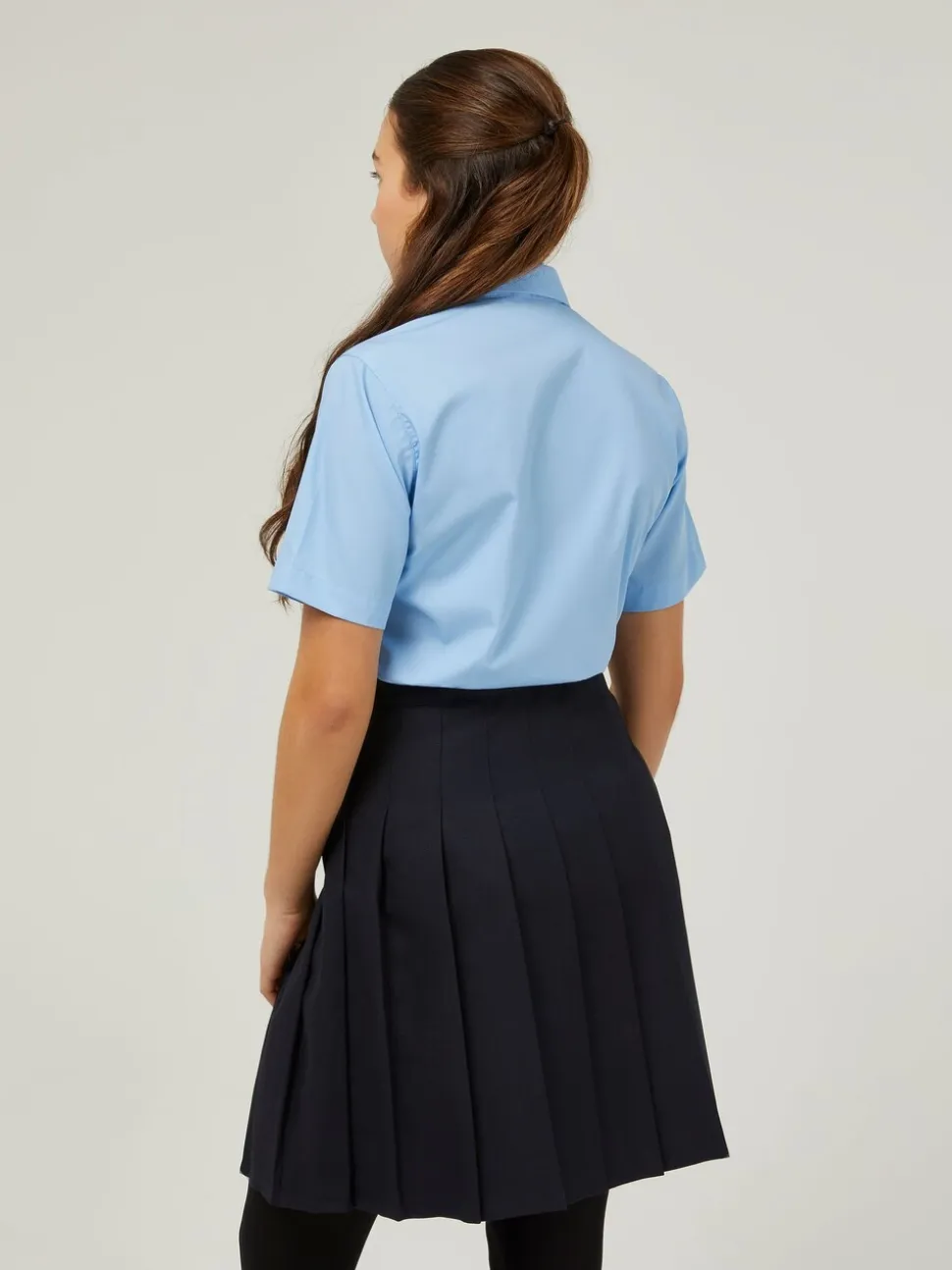 Trutex - Verpakking van 2 blauwe schooloverhemden met korte mouwen en regular fit