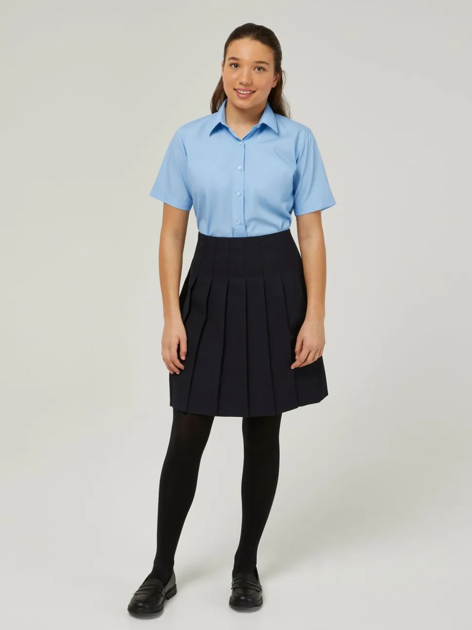 Trutex - Verpakking van 2 blauwe schooloverhemden met korte mouwen en regular fit