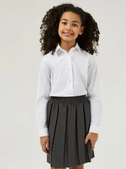 Trutex - Verpakking van 3 witte schooloverhemden met lange mouwen en regular fit