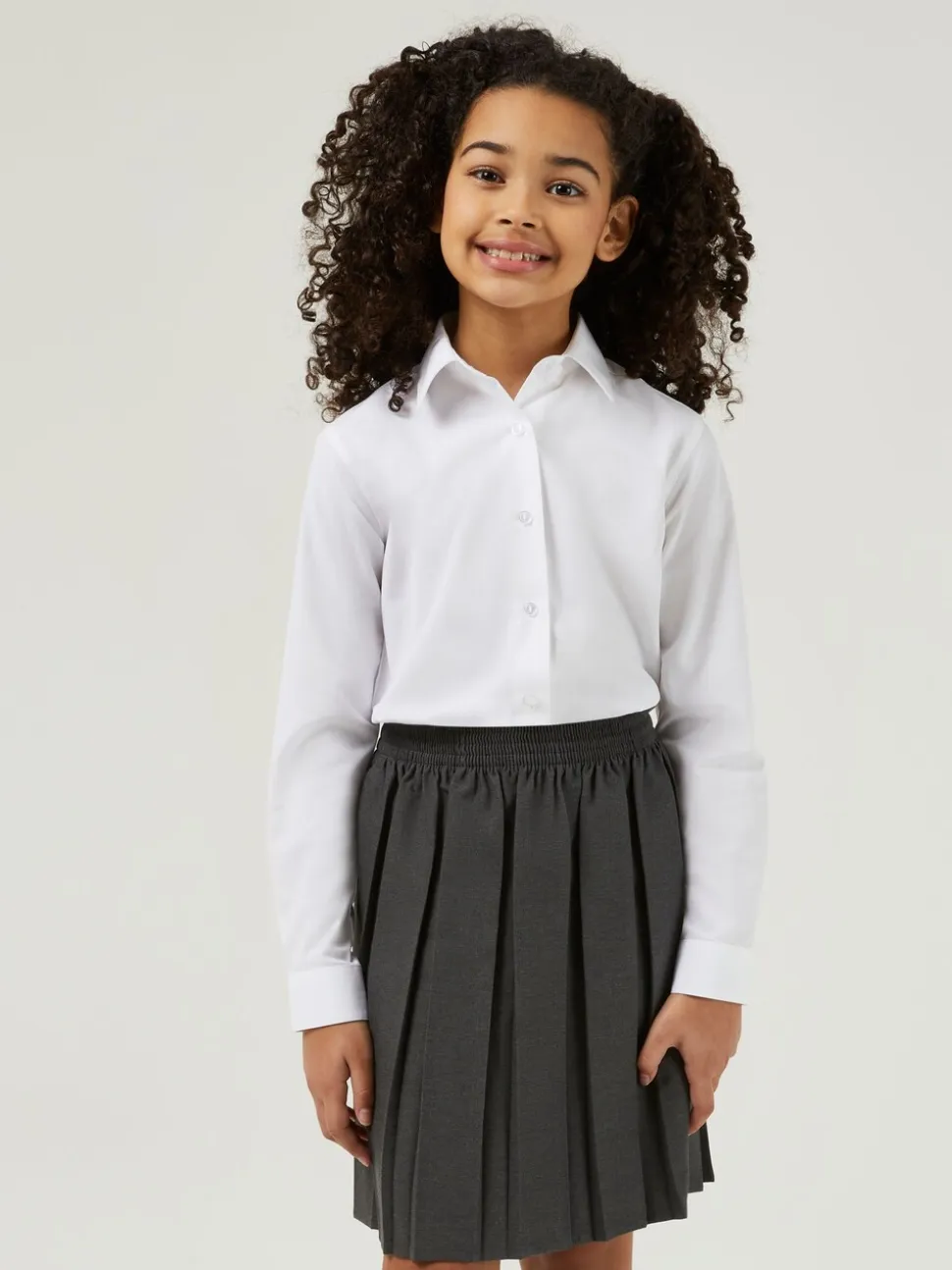 Trutex - Verpakking van 3 witte schooloverhemden met lange mouwen en regular fit
