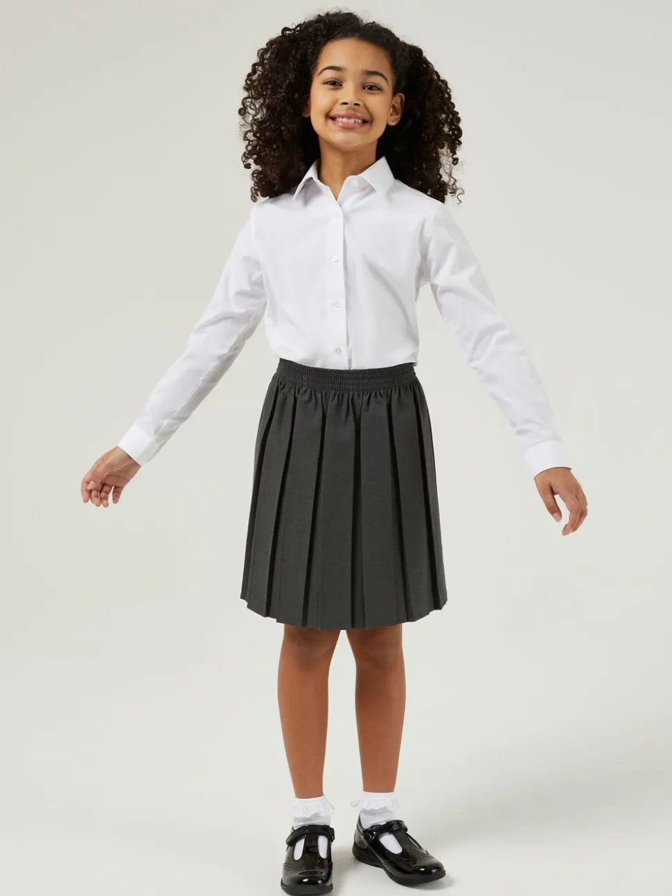 Trutex - Verpakking van 3 witte schooloverhemden met lange mouwen en regular fit
