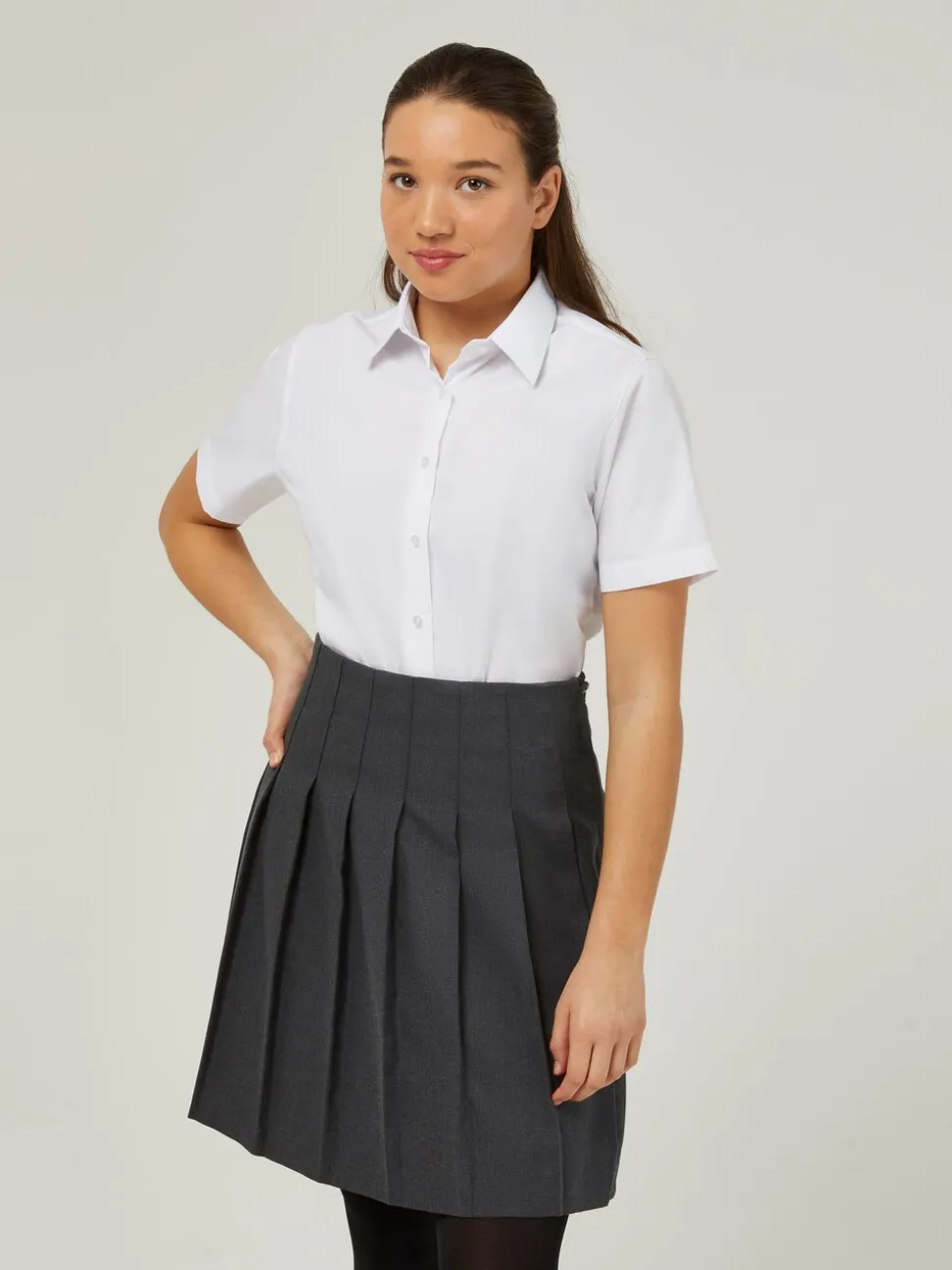 Trutex White Regular Fit Short Sleeve 2 Pack School Shirts