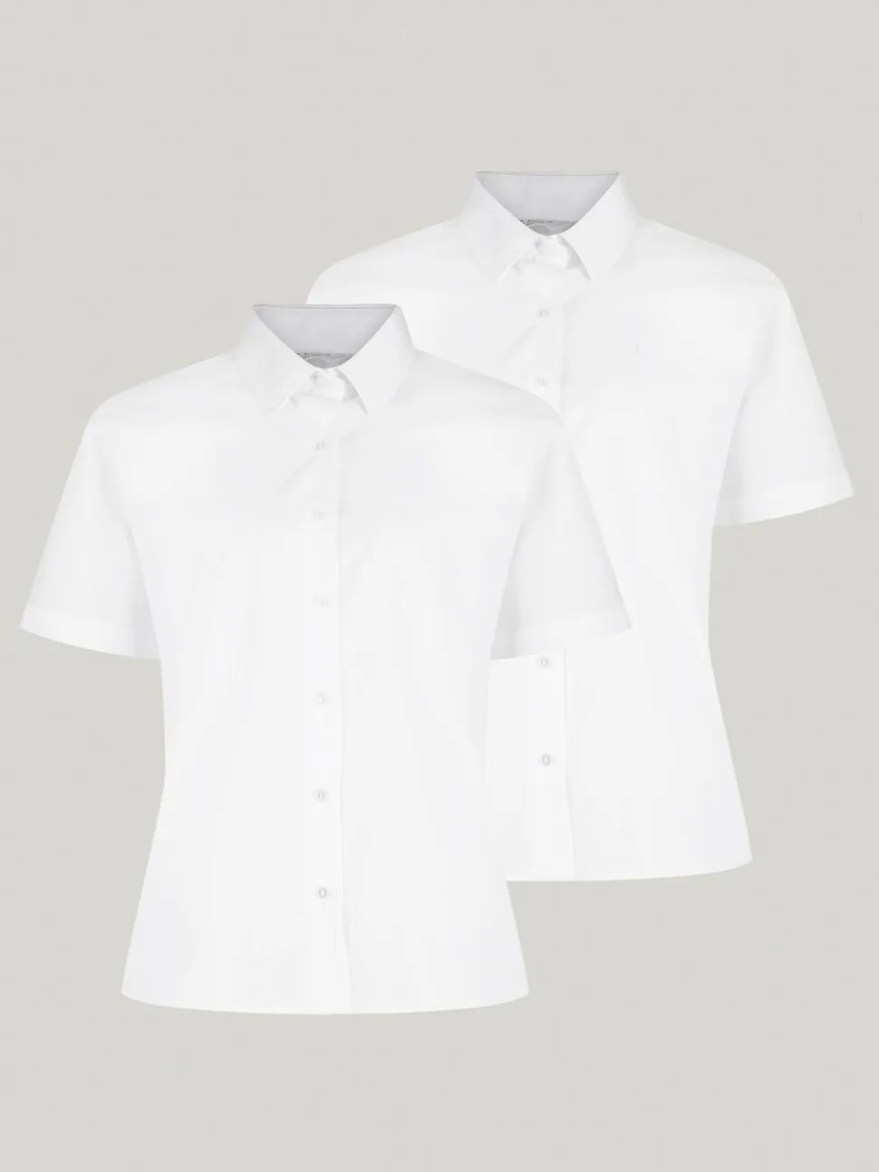 Trutex White Regular Fit Short Sleeve 2 Pack School Shirts