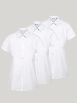 Trutex White Regular Fit Short Sleeve 3 Pack School Shirts