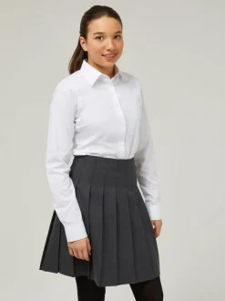Trutex White Slim Fit Long Sleeve 3 Pack School Shirts