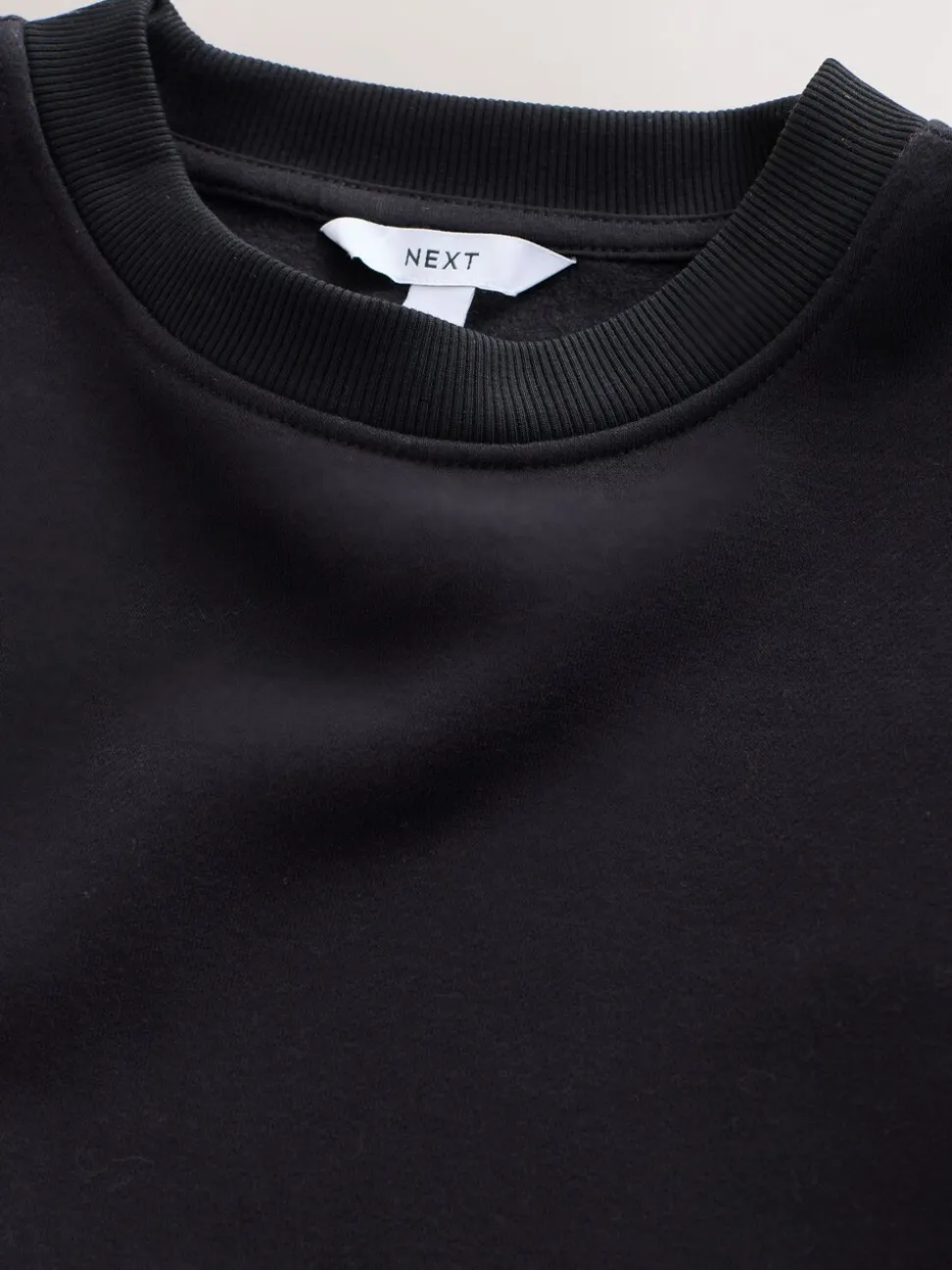 Ultiem zwart - Supersoft Peached Essentials sweatshirt met ronde hals en naaddetail