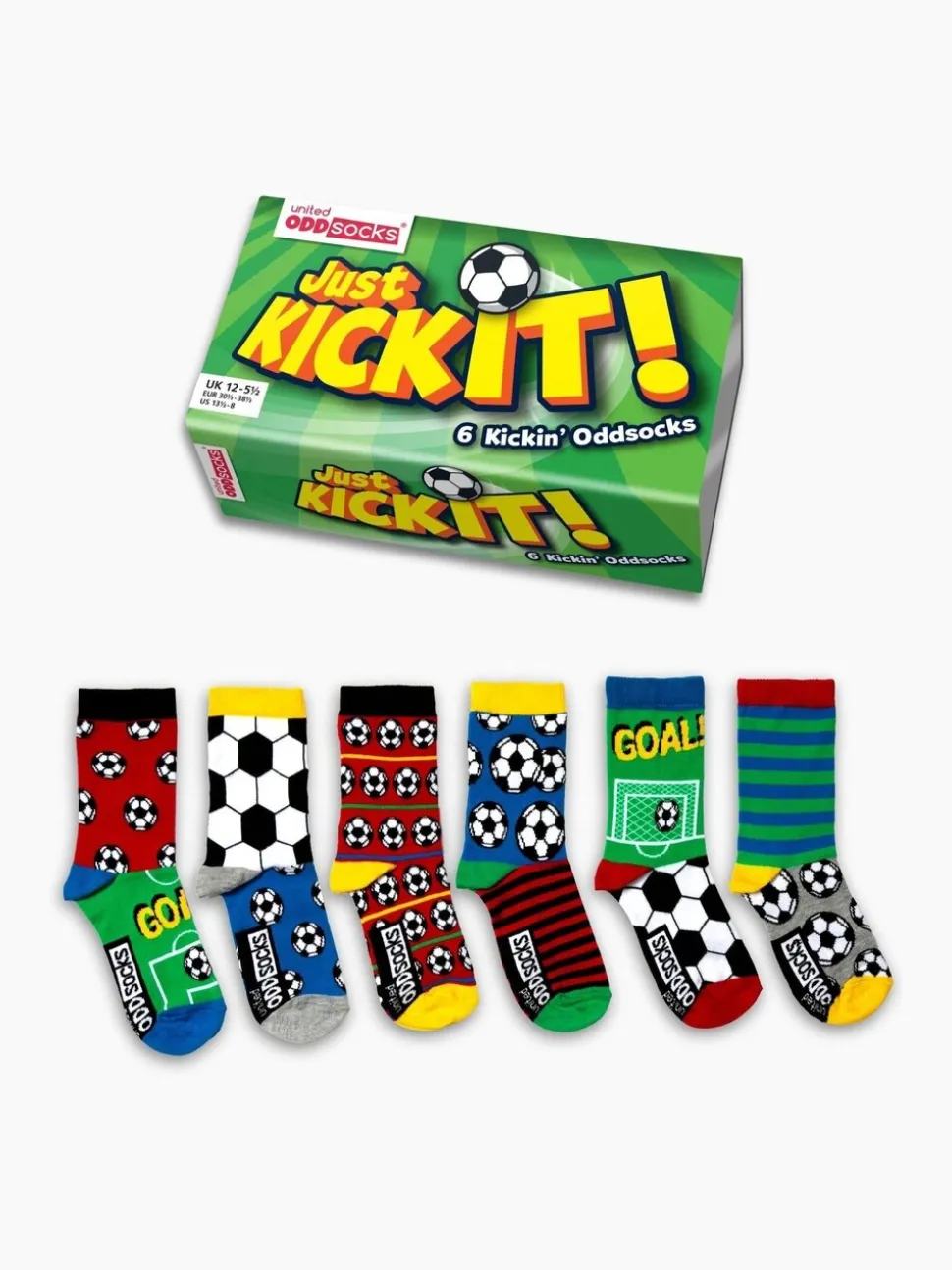 United Odd Socks Football Kick Boys Socks 6 Packs