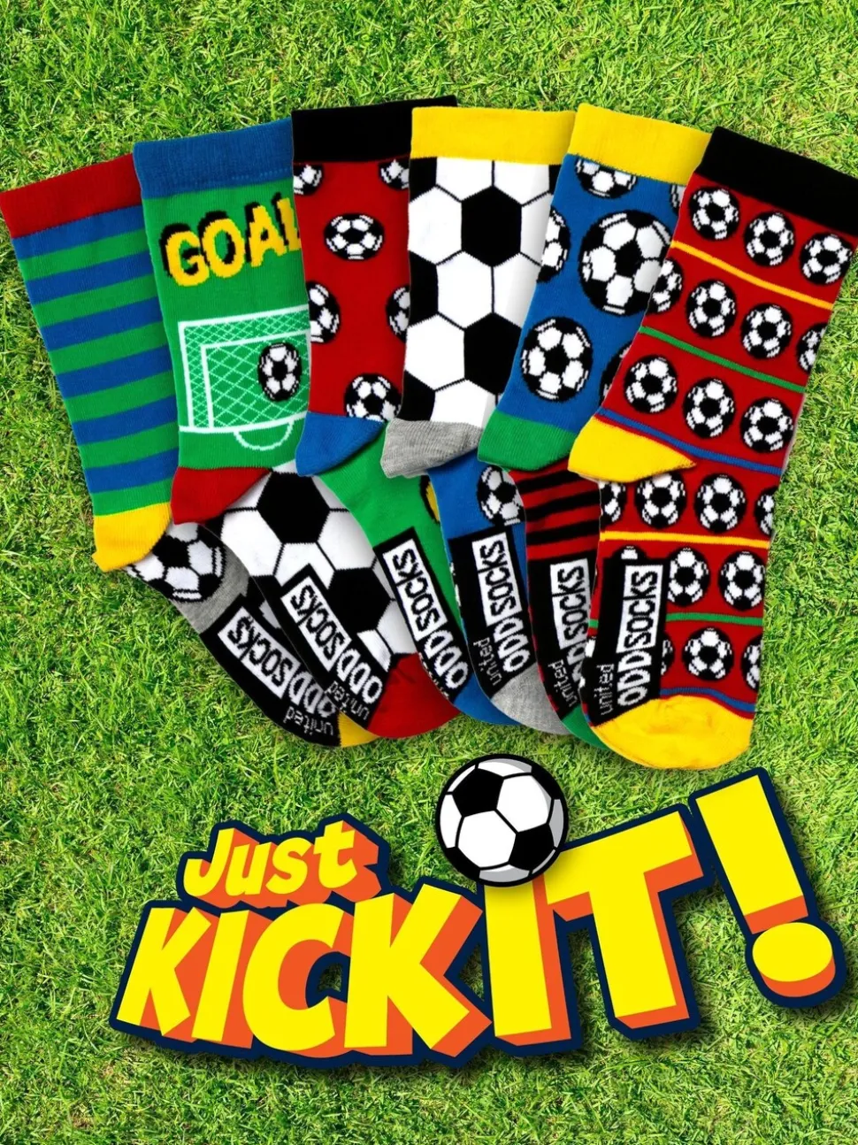 United Odd Socks Football Kick Boys Socks 6 Packs