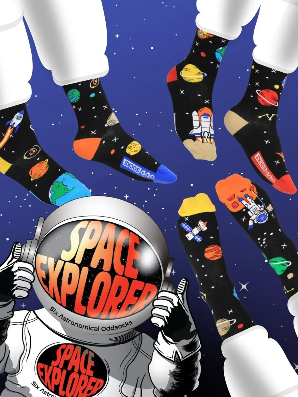 United Odd Socks Space Explorer Socks 3 pack