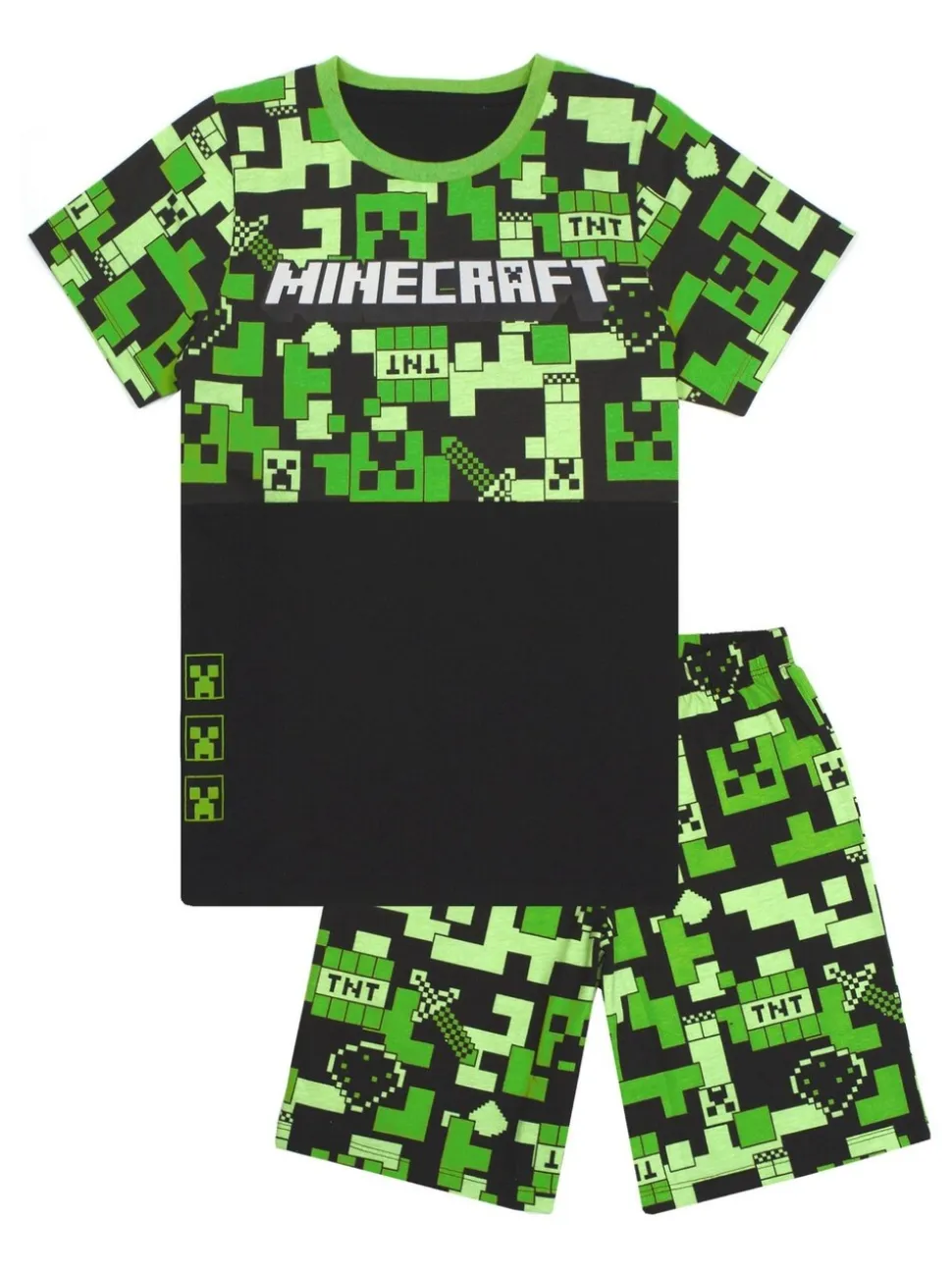 Vanilla Underground Boys Minecraft Short Sleeve Short Leg 100% Cotton Pyjamas Set