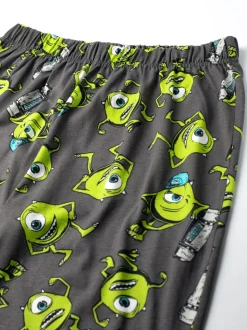 Vanilla Underground Disney Monsters Inc - Meerkleurige herenpyjamaset met korte mouwen en lange pijpen van 100% katoen