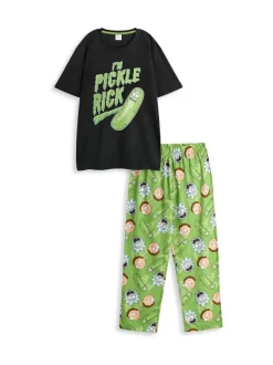 Vanilla Underground herenpyjama met Rick And Morty-print, meerkleurig, korte mouwen, lange pijpen, 100% katoen