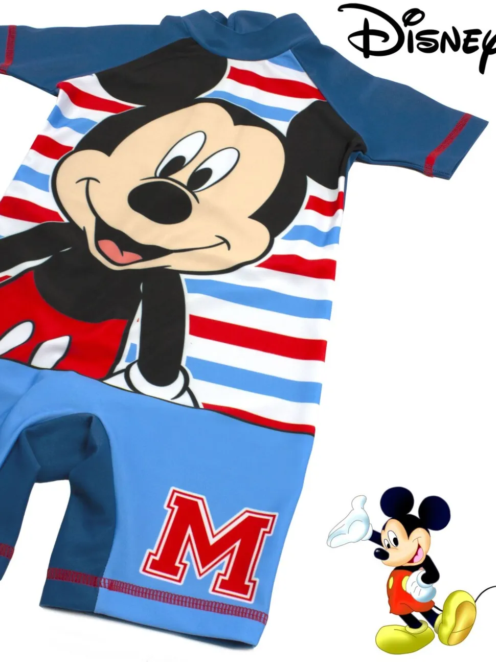 Vanilla Underground jongensbadpak met korte mouwen en gelicentieerde Disney Mickey Mouse-print