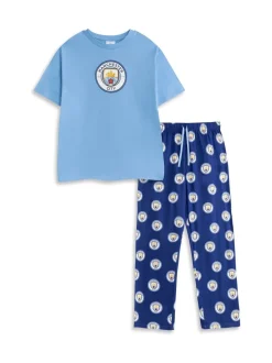 Vanilla Underground Manchester City Short Sleeve Long Leg Pyjamas Set