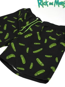 Vanilla Underground Mens Rick And Morty Black Swim Shorts
